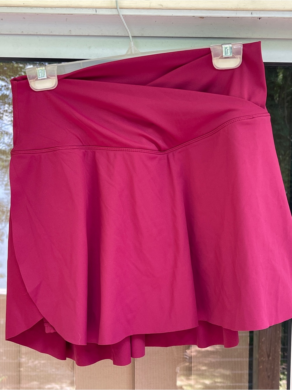 Halara Crossover Flounce Skirt in Magenta